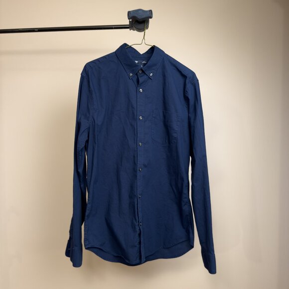 GAP Navy Blue Long Sleeve Button-Up Shirt (Medium) - Picture 1 of 4